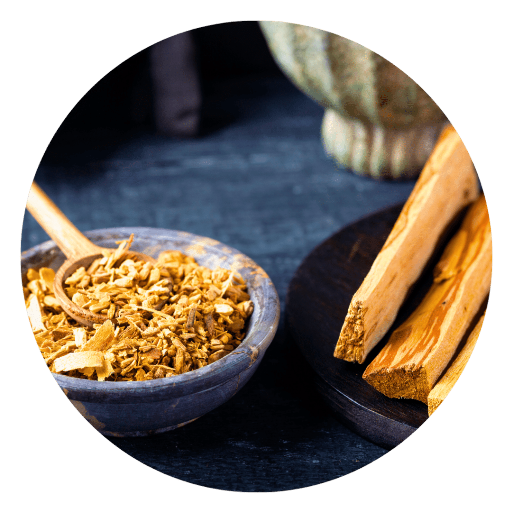Palo Santo used in tallow made for skin rash relief and pregnancy rash on belly